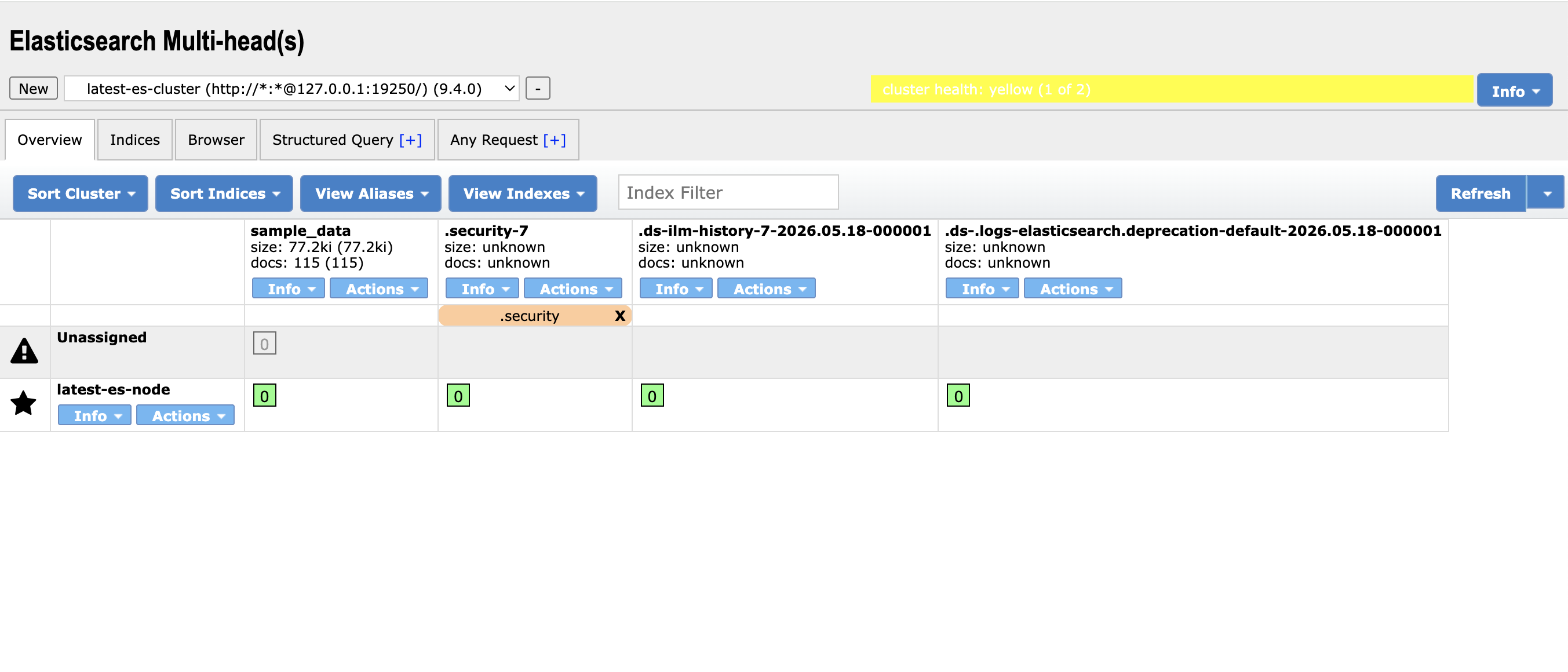 Elasticsearch Head screenshort